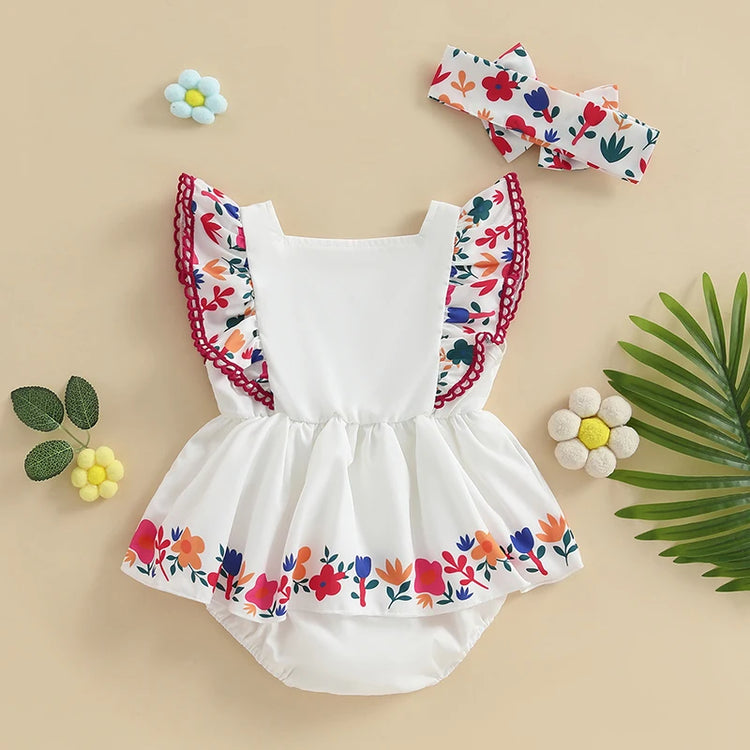 Pudcoco Baby Girl Romper Set