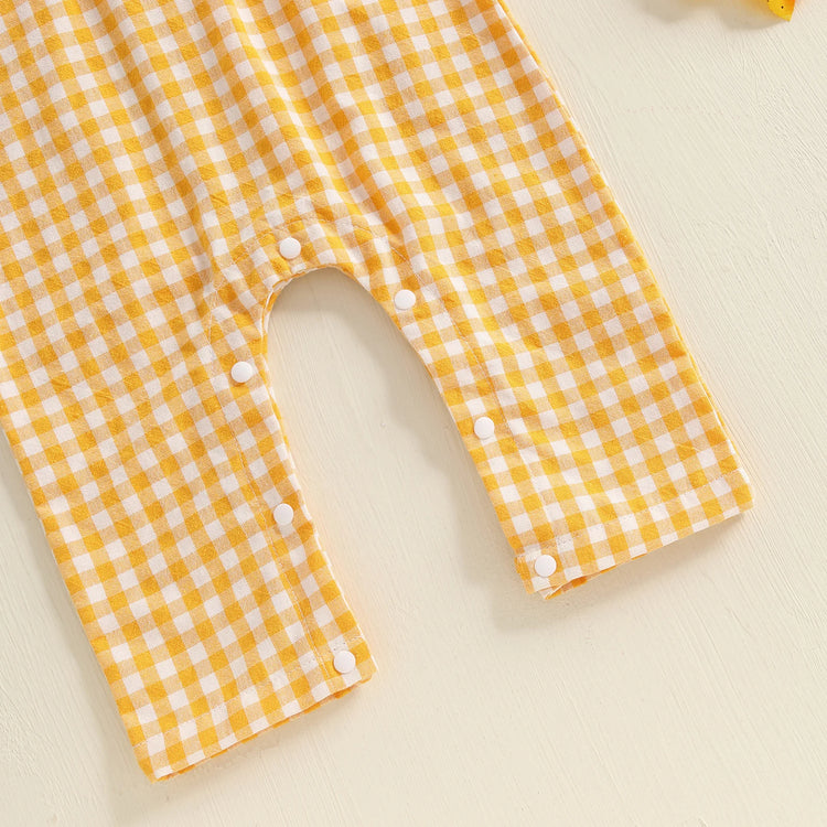 Infant Baby Girl Plaid Romper