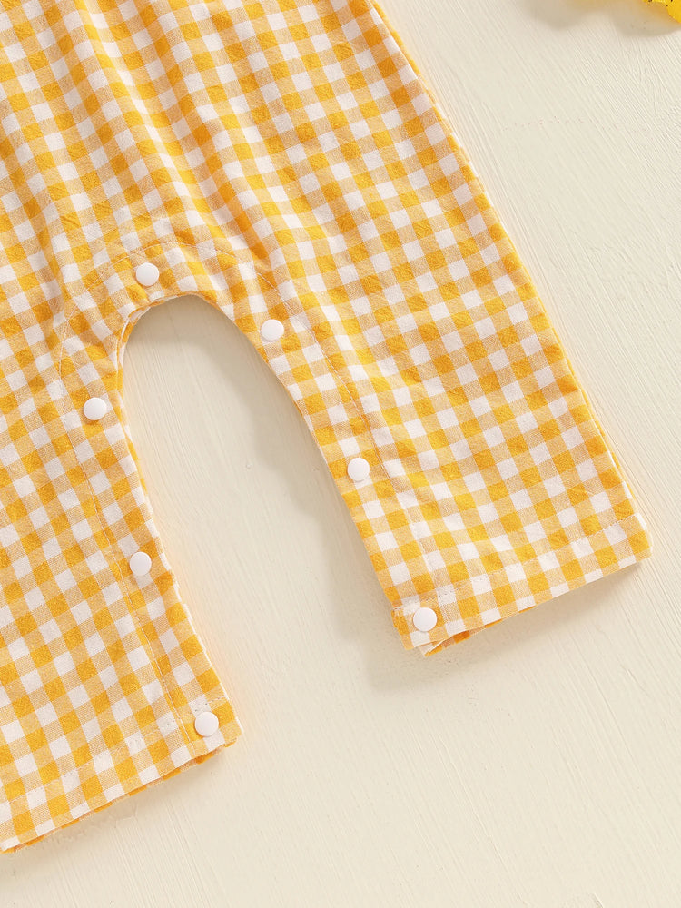 Infant Baby Girl Plaid Romper