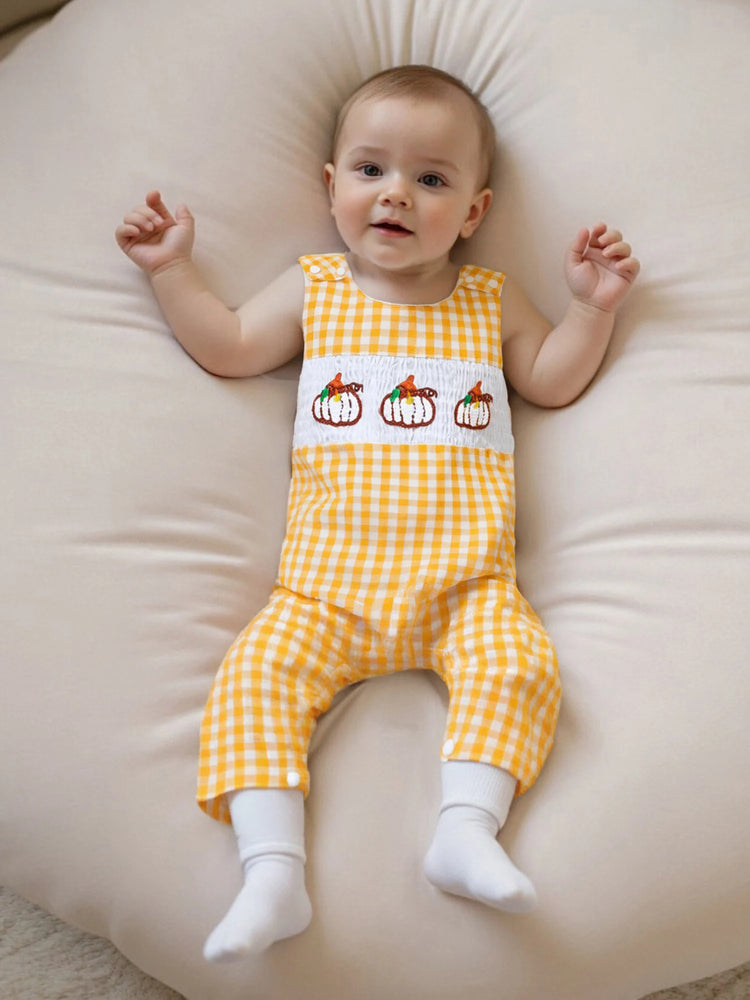 Infant Baby Girl Plaid Romper