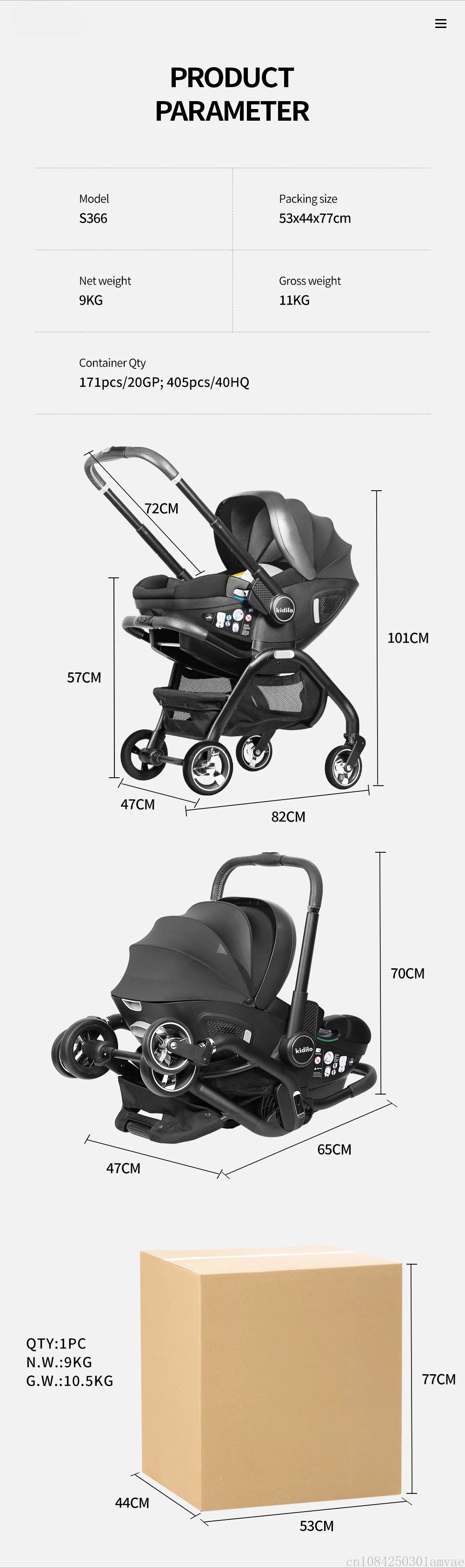 3-in-1 Baby Stroller
