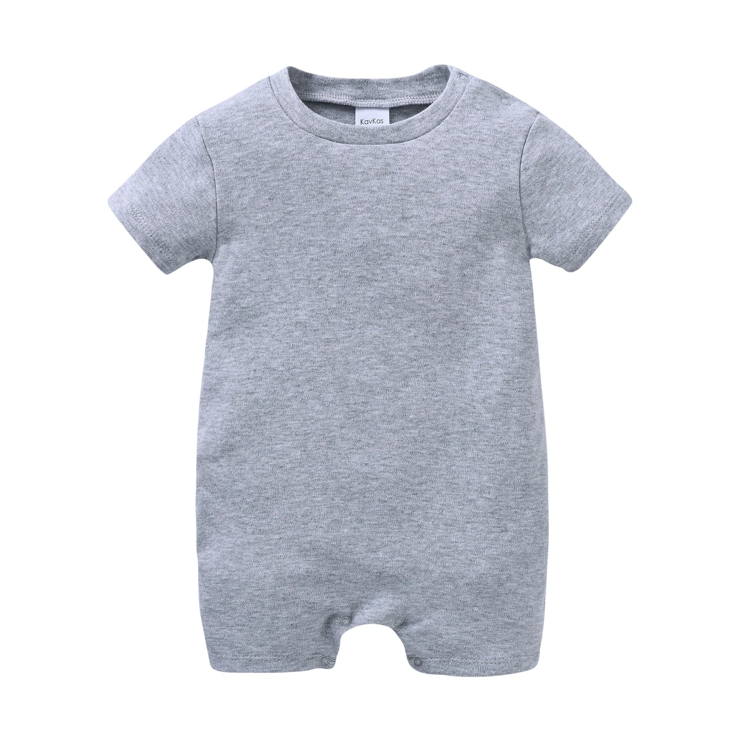 Kavkas Baby Romper – Soft Cotton Infant Jumpsuit Outfit in grey, perfect for comfort and easy dressing.