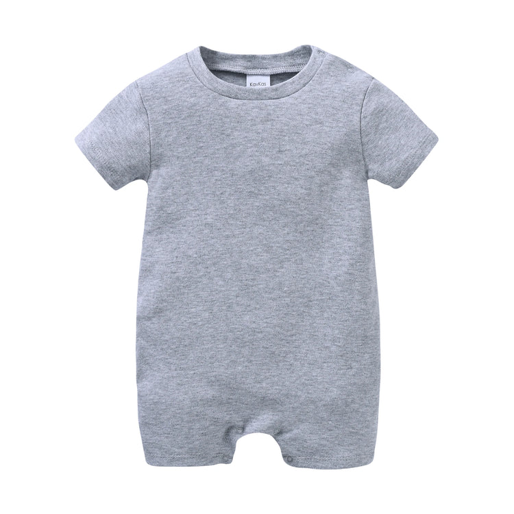 Kavkas Baby Romper – Soft Cotton Infant Jumpsuit Outfit in grey, perfect for comfort and easy dressing.